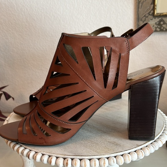 Carlos by Carlos Santana Dynamic open toe heel brown leather EUC Size 10 - Picture 12 of 13